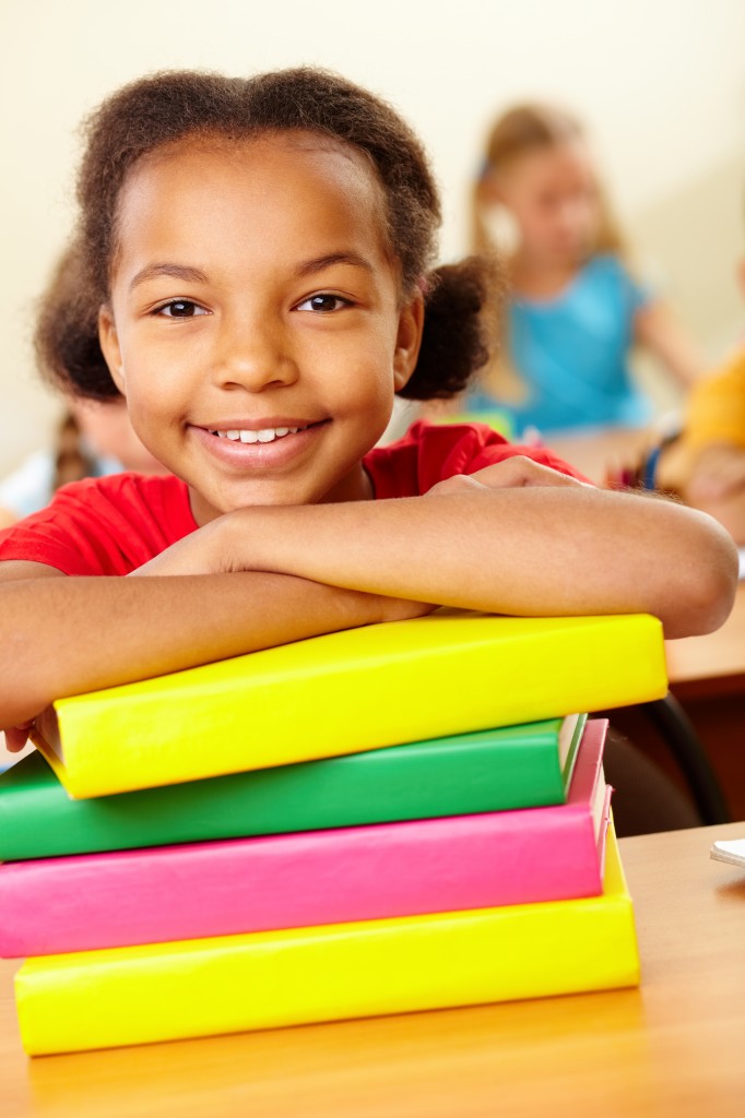 Kid with books